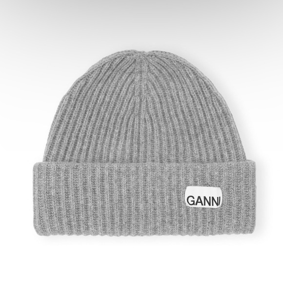 Ganni Accessories - GANNI Wool Knit Beanie NWT Grey